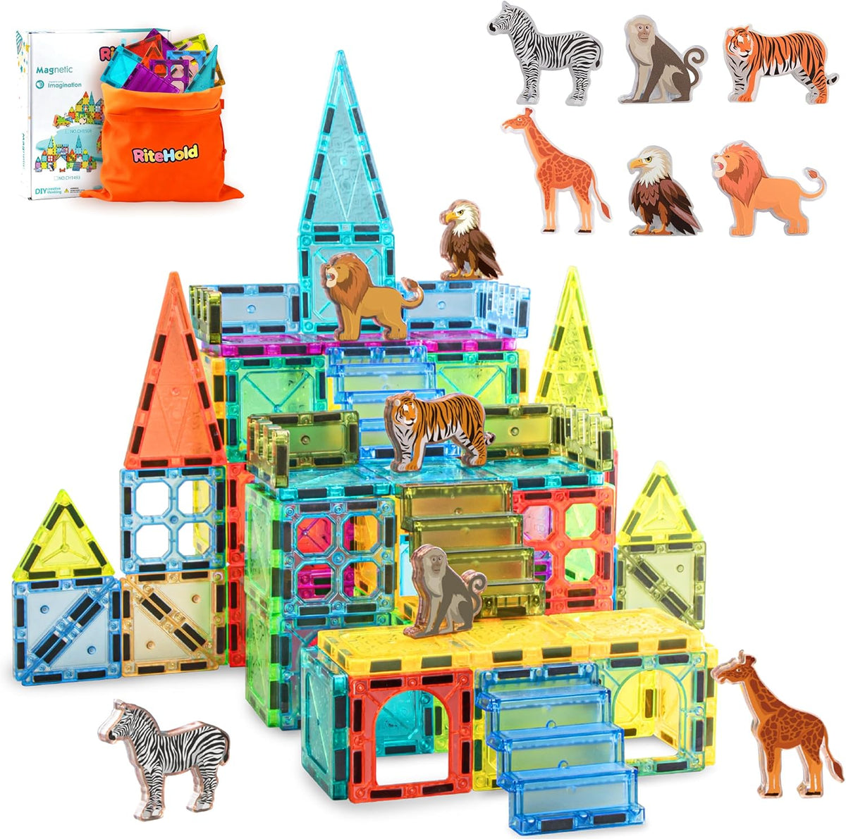 Azulejos magnéticos para niños, juego de juguetes de construcción