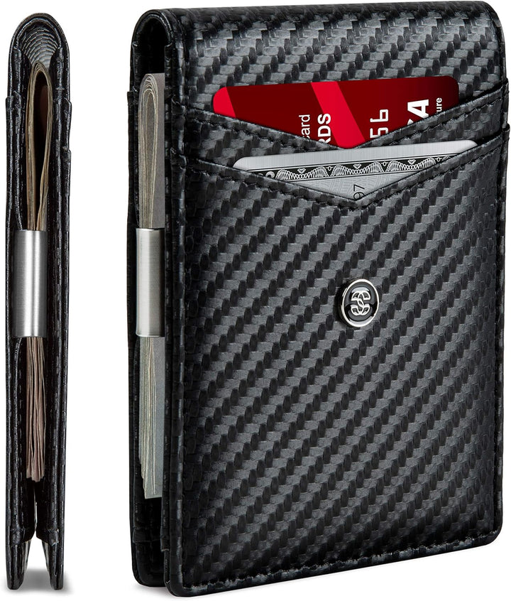 Suavell Billeteras delgadas para hombres. Cartera plegable minimali...