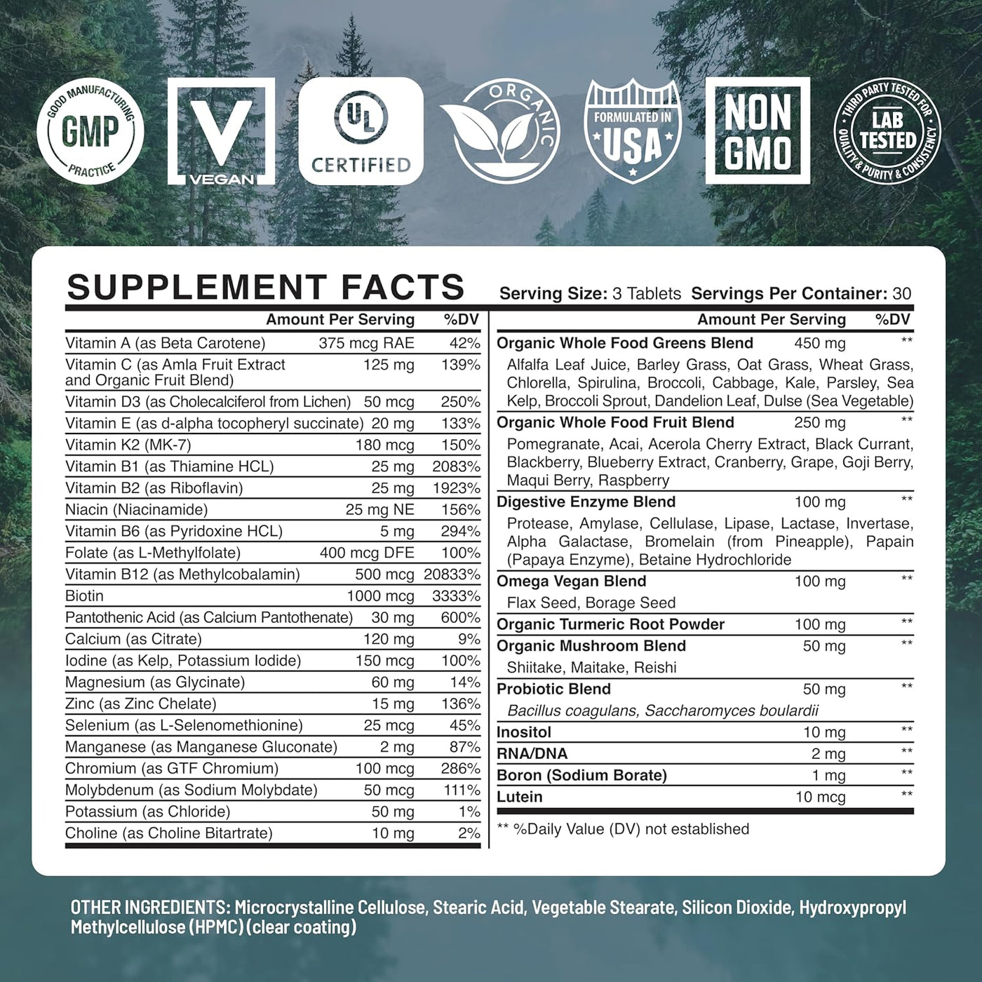 Abundant Earth Multivitamínico integral de alimentos para mujer Sup...