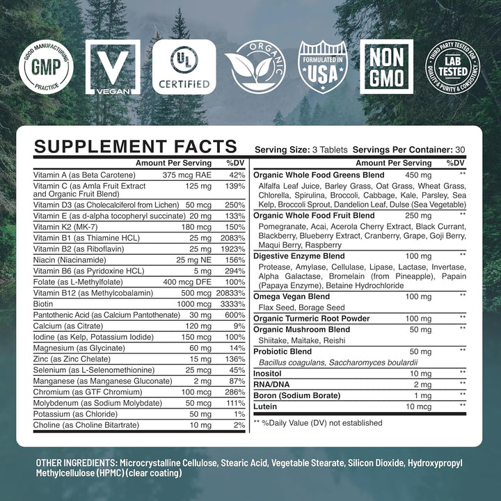 Abundant Earth Multivitamínico integral de alimentos para mujer Sup...