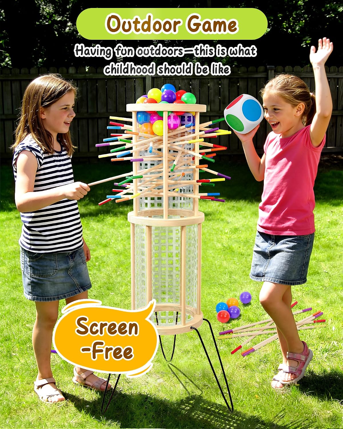 Juguete gigante de torre de madera, juego al aire libre de 4 pies para
