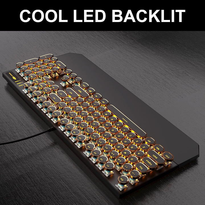 MageGee Teclado mecánico para juegos de máquina de escribir, teclas...