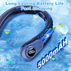 Ventilador de cuello portátil que sopla aire frío, pantalla LED, ve...