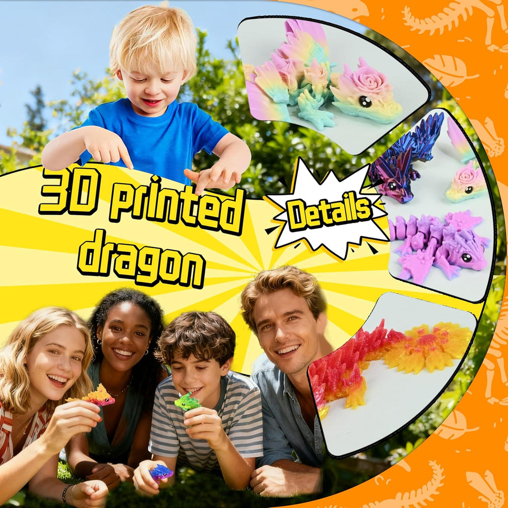 Cybermaker Juego de 12 dragones impresos en 3D rellenos de
