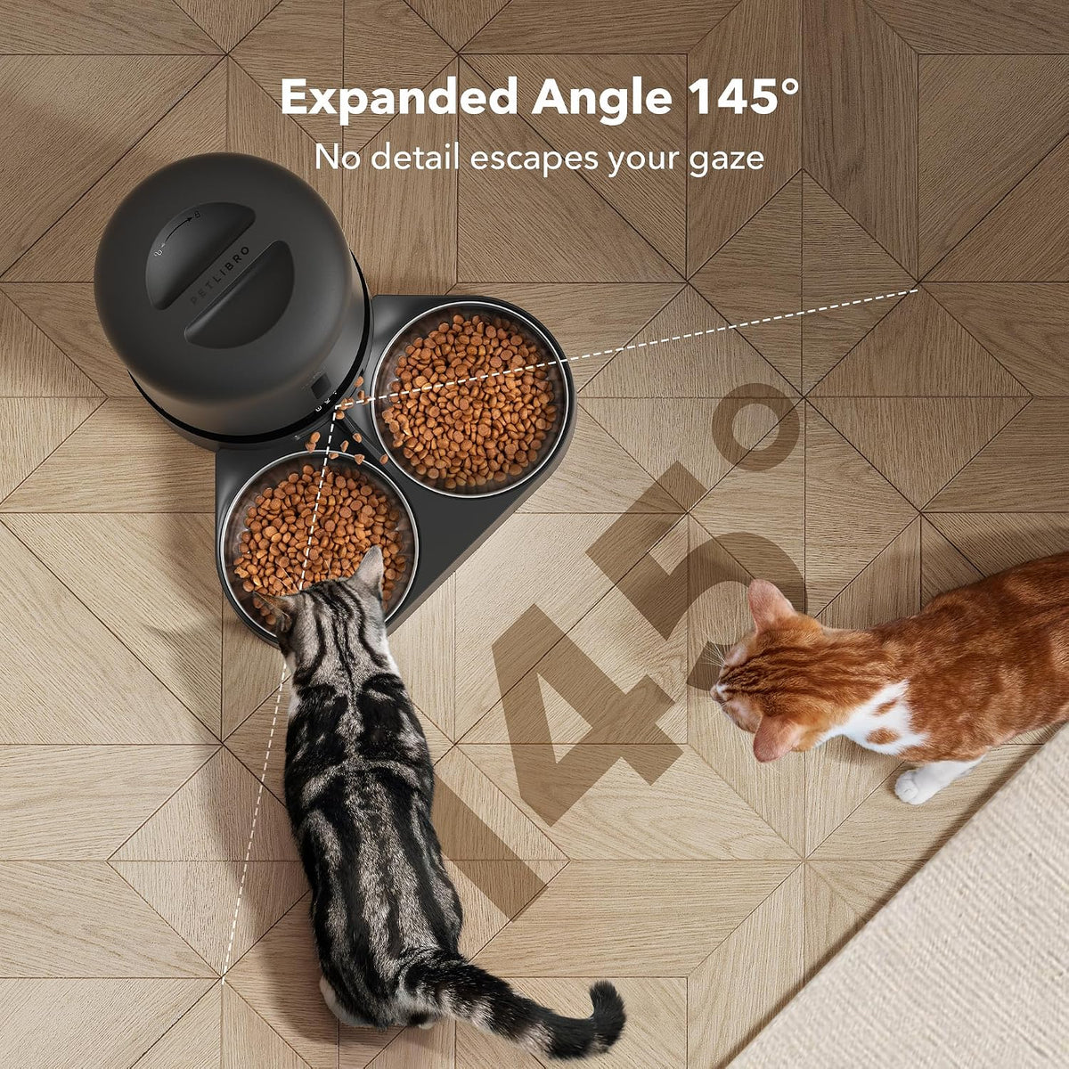 PETLIBRO Comedero automático para gatos con cámara para dos gatos, video HD 1080P con visión nocturna, alimentador WiFi 5G para mascotas con audio de 2 vías para gatos y perros
