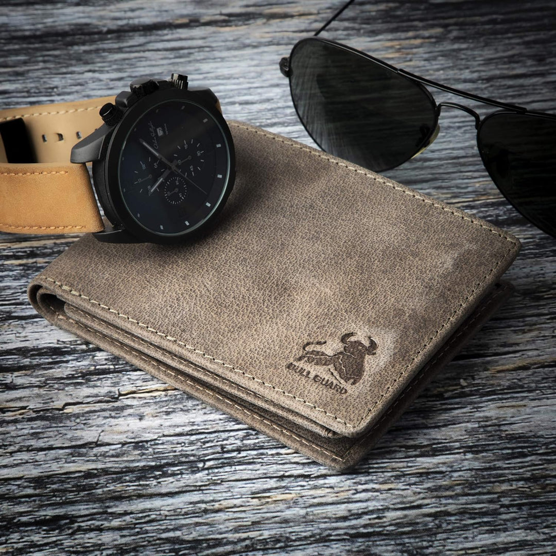 BULL GUARD RFID - Cartera de cuero plegable para hombre con 2 venta...