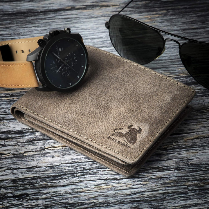 BULL GUARD RFID - Cartera de cuero plegable para hombre con 2 venta...