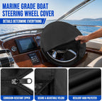 Funda para Volante de Barco, Impermeable 600D - Apto para Volantes de 13" a 22"