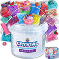 FunKidz - Juguete enorme de 4 libras para niños, cubo de slime transparente y cristalino de 64 onzas líquidas, regalo con 29 juegos de complementos, kit de slime jumbo para niñas y niños regalo de