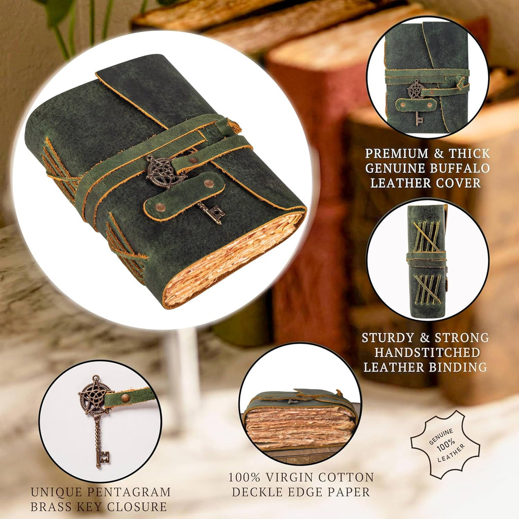 LEATHER VILLAGE Diario vintage encuadernado en cuero para mujeres y hombres