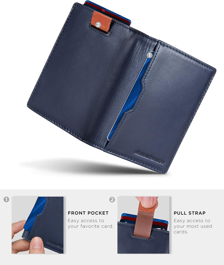 SERMAN BRANDS \u2013 Carteras para hombre, delgadas, de cuero, con...