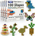 TOSY Magnet Fidget Spinner Mini - 8 Bloques, Juguete 3 en 1: Spinner transformable, Cubo Infinito, Cubo Rompecabezas 2x2, Alivio de Estrés, Bloques Magnéticos STEM Regalo de Cumpleaños para Niños/Varones/Mujeres/Adultos, Paquete de 4