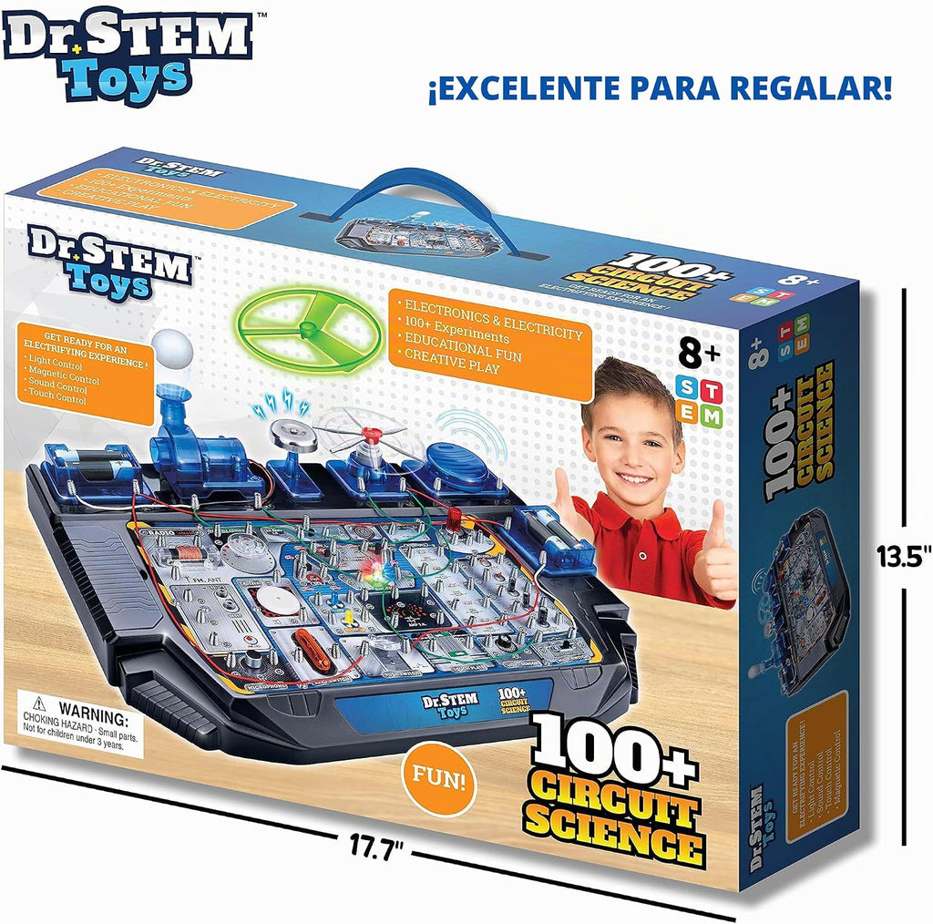 Dr. STEM Toys Kit de ciencia de circuitos, incluye más de 100 experimentos eléctricos con luces, sonidos y acción, para niños y niñas a partir de 8 años