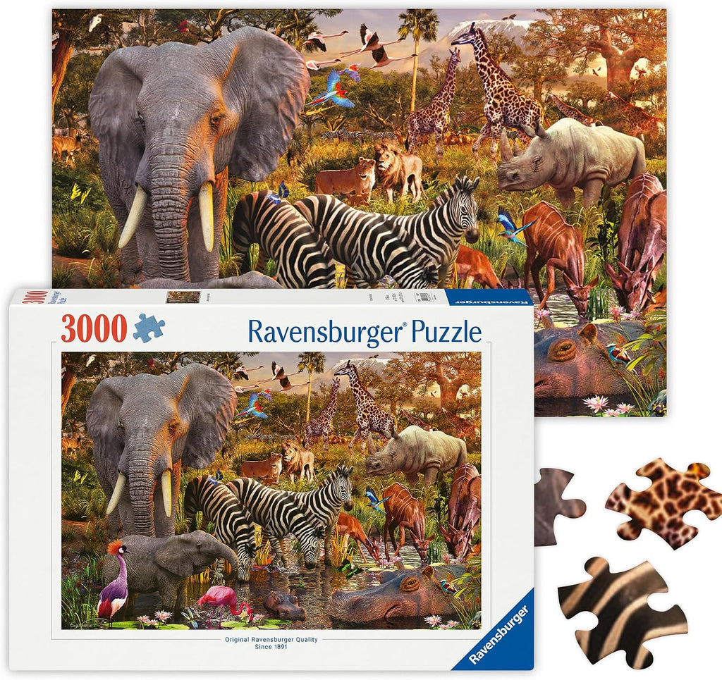 Rompecabezas de animaless africanos de 3000 piezas Ravensburger.
