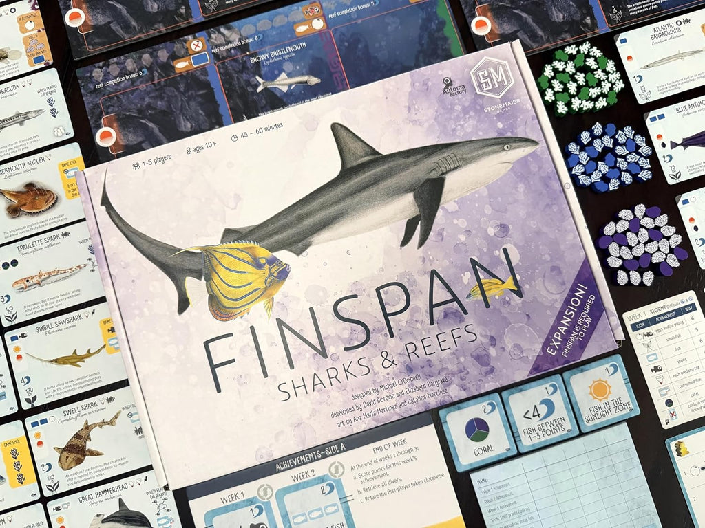 Stonemaier Games: Finspan: Expansión de tiburones y arrecifes de Michael
