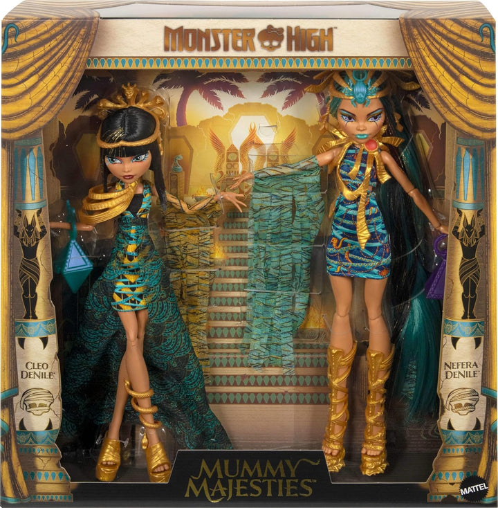 Set de Muñecas de Moda Monster High, Majestades Momia Cleo y Nefera...