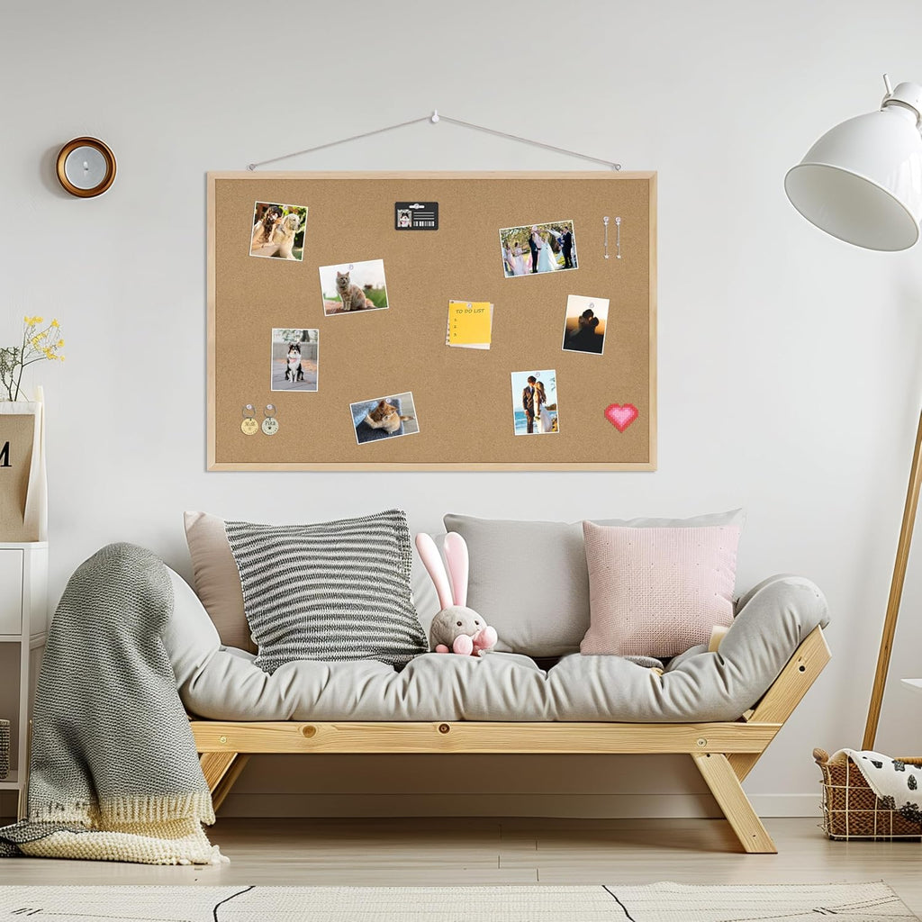 DAHAPYBOO Tablero de corcho 36x24 para oficina con tableros de madera de