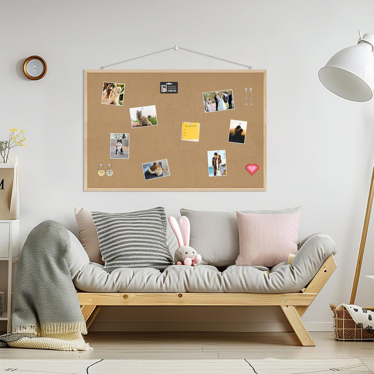 DAHAPYBOO Tablero de corcho 36x24 para oficina con tableros de madera de