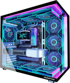 MUSETEX Y6 Funda de PC, 7 ventiladores, 16.73 pulgadasD x 10.83 pulgadasW x 15.67 pulgadasH