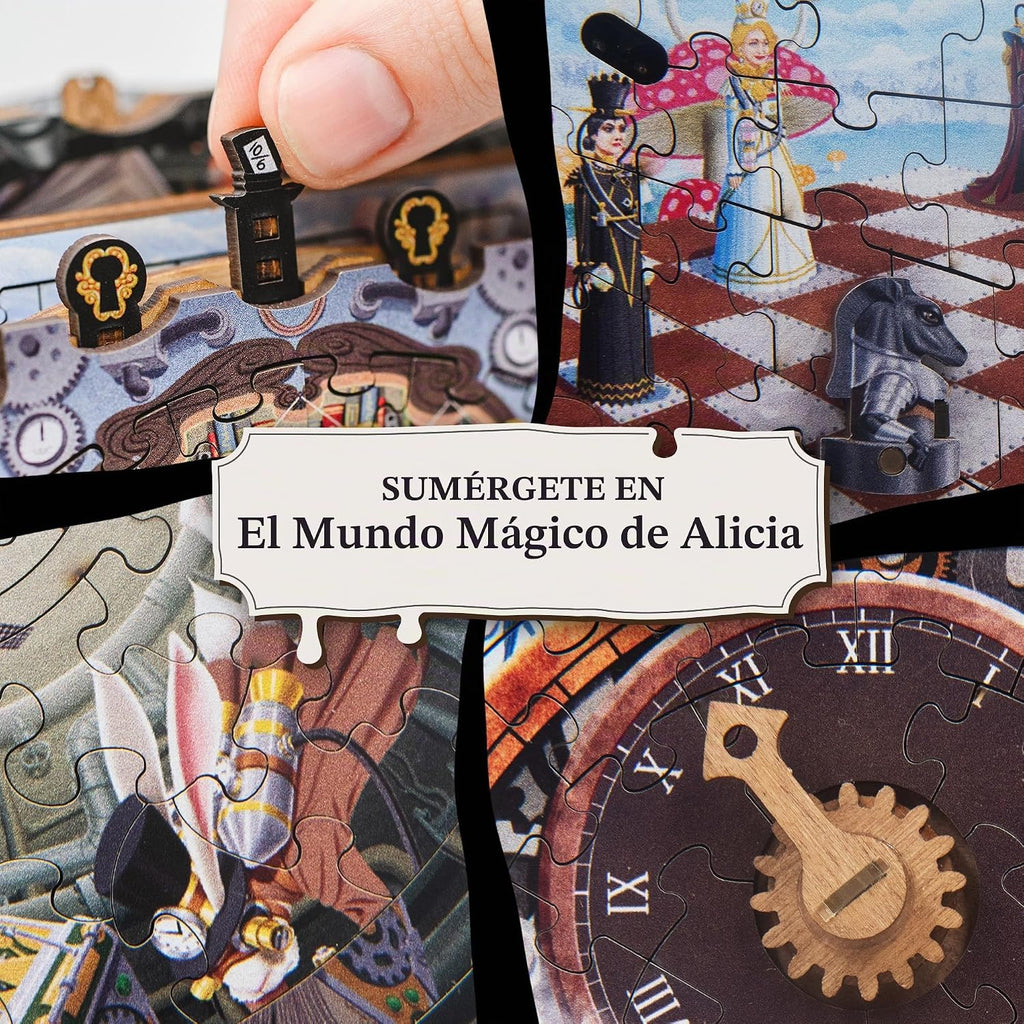 iDventure Cluepuzzle Wonderbox of Alice, caja de rompecabezas para adultos