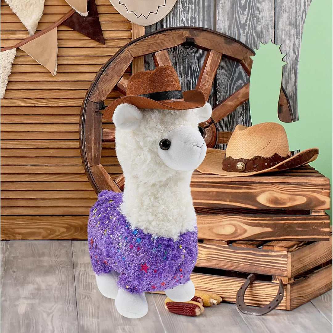 DolliBu Sparkle Eyes - Sombrero de vaquero de peluche de