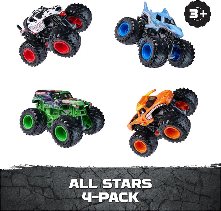 Monster Jam All Stars - Paquete de 4 camiones monstruo