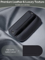 Organizador de cuero de alta calidad para asiento de automóvil, organizador de consola central con ranuras para tarjetas, regalos inteligentes para propietarios de automóviles, SUV, camiones (negro, paquete de 2)