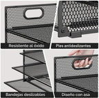 Organizador de papel de 6 niveles para escritorio con asa