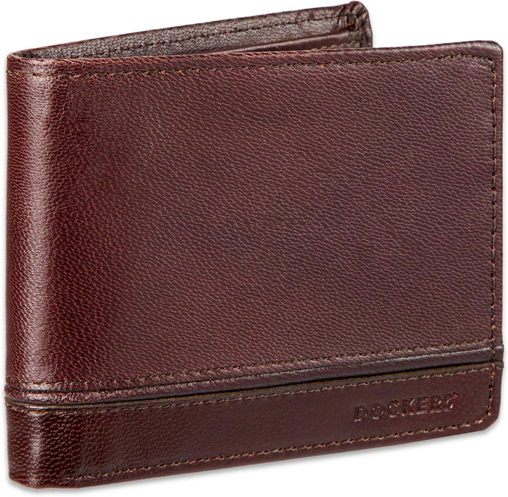 Dockers Mens piel Capacidad extra Slimfold Bifold Wallet