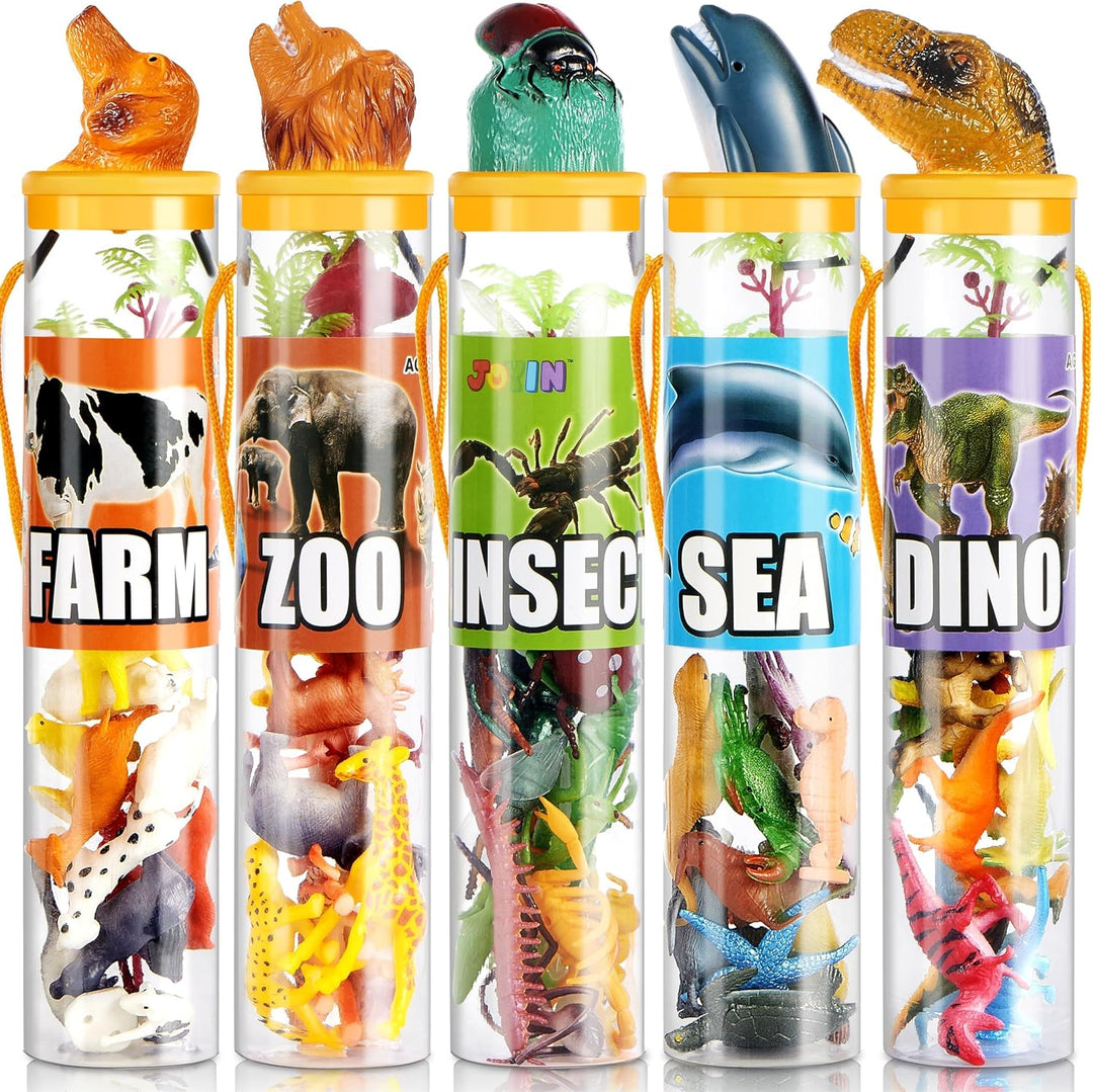 JOYIN 69 figuras de animales pequeños, mini juego de juguetes de se...
