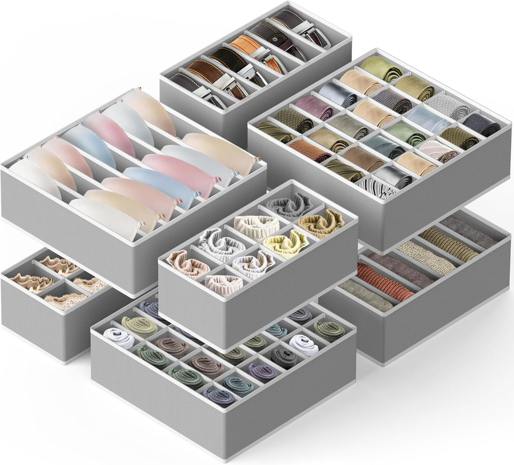 Simple Houseware Organizadores Divisores de Cajón para Ropa Interior, Surtido, 7 piezas