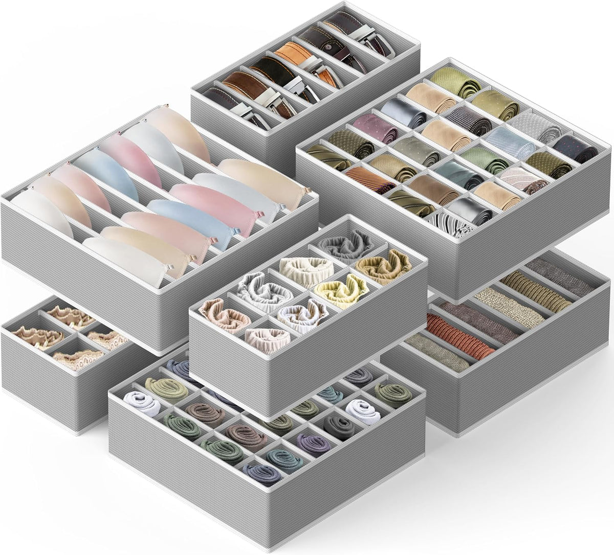 Simple Houseware Organizadores Divisores de Cajón para Ropa Interior, Surtido, 7 piezas