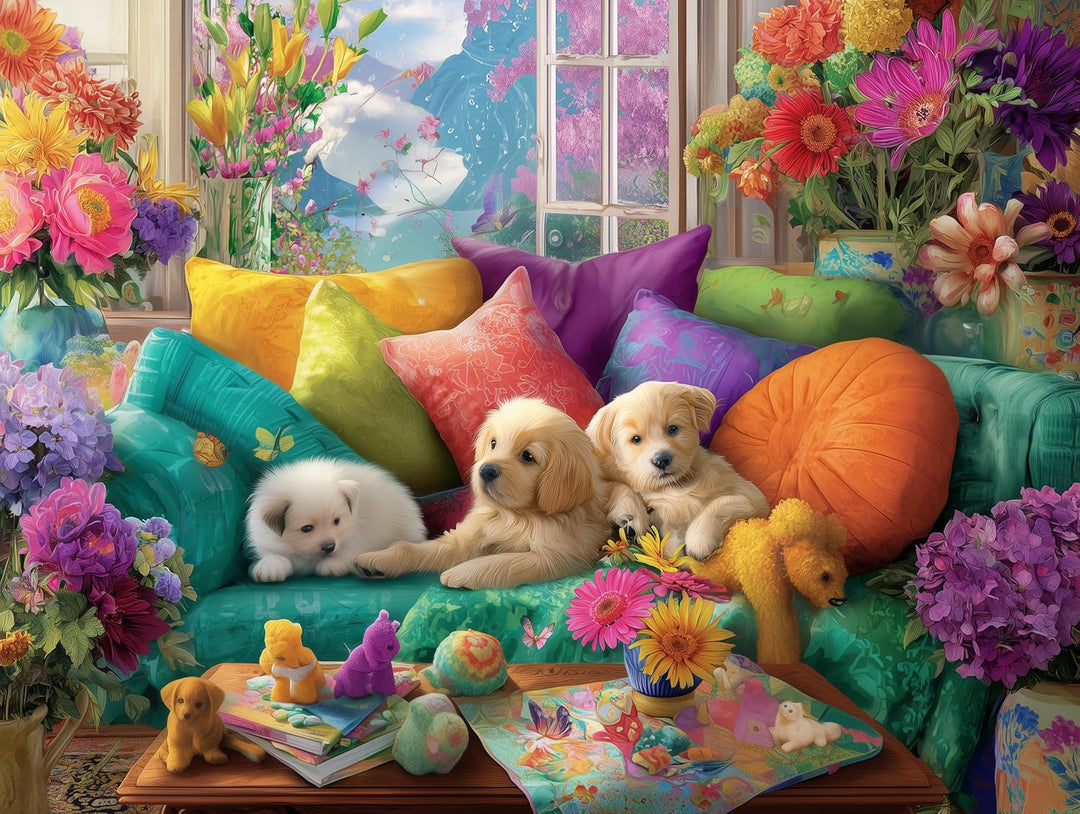 500 Piece Puzzle for Adults Sofa Dog Jigsaw Puzzle 500