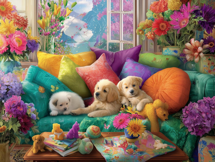 500 Piece Puzzle for Adults Sofa Dog Jigsaw Puzzle 500