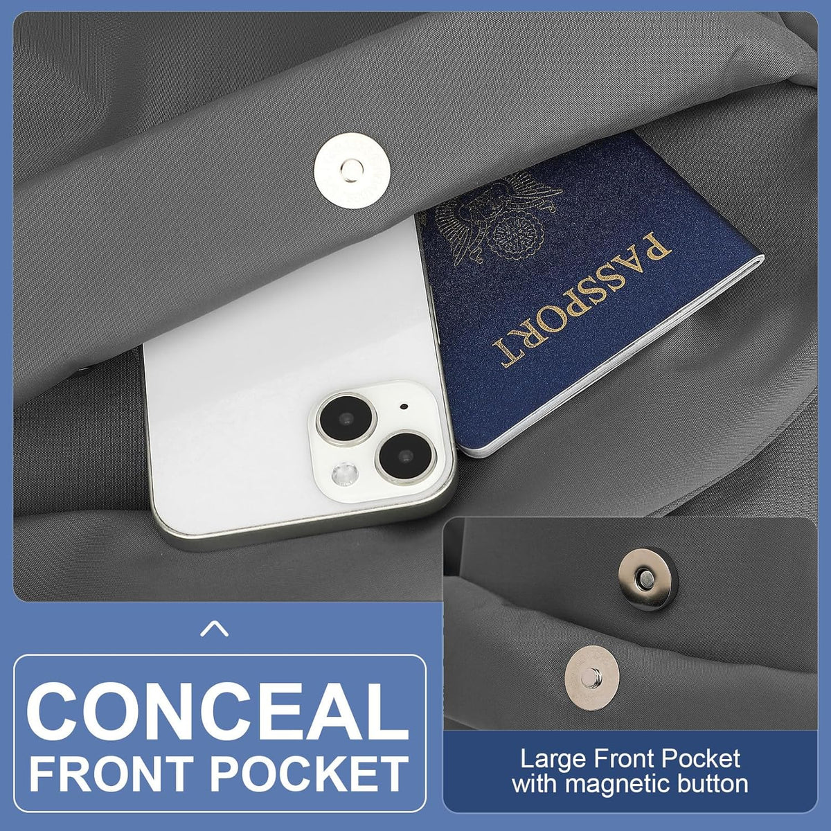 NEOREAL Mochila de viaje para laptop para hombres y mujeres, se adapta, Gris