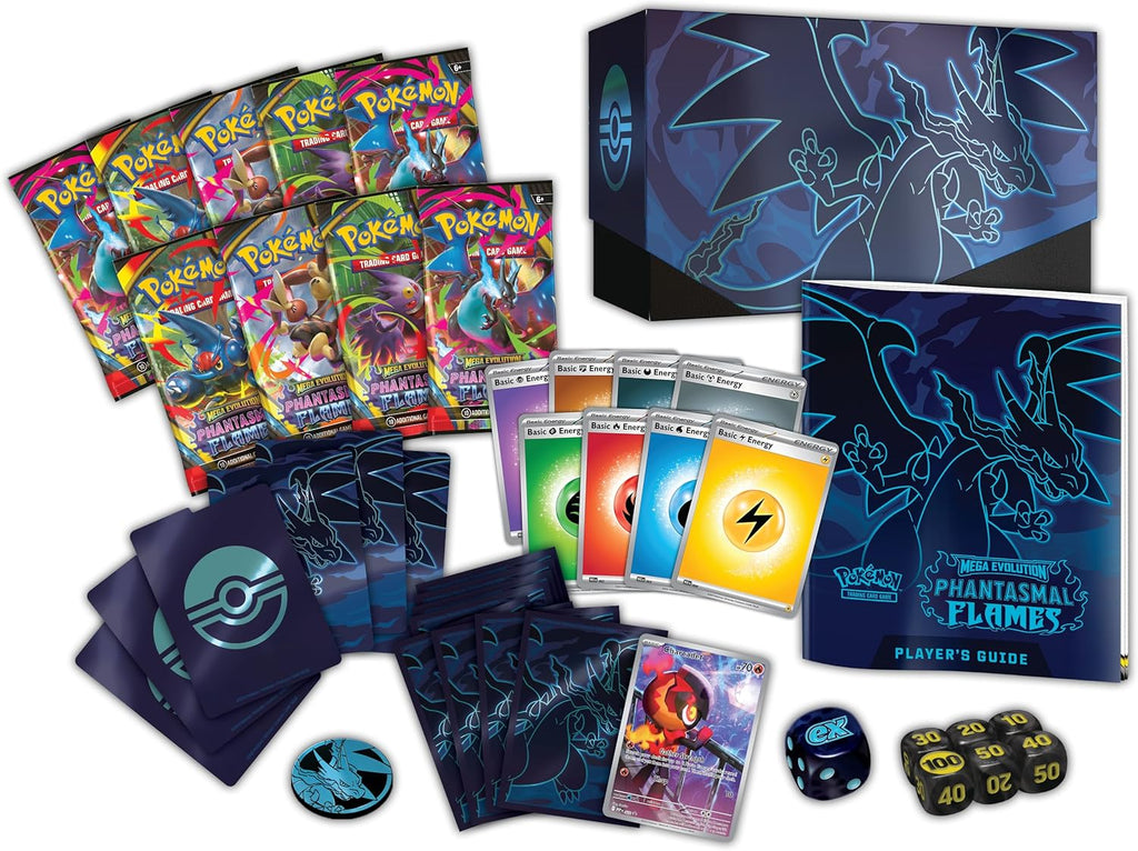 Pokémon TCG: Mega Evolution - Caja de entrenador Elite de Llamas Fantasmales