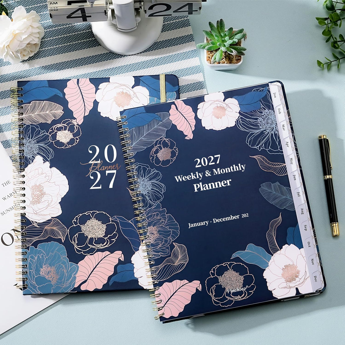 Agenda 2026 – Agenda grande 2026, 9 x 11 pulgadas, enero de 2026 a diciembre de 2026, agenda semanal y mensual 2026, tapa dura, pestañas coloridas, cierre elástico, bolsillo