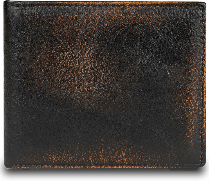 DK86 Cartera de cuero genuino para hombre, billetera biplegable con...