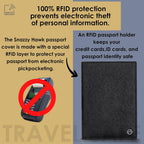 2 Portapasaportes - Esenciales de viaje, billetera con bloqueo RFID, organizador de tarjetas de crédito, accesorio de cobertura delgada para hombres y mujeres, Negro, Talla única