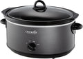 Crock-Pot Olla de cocción lenta manual de 7 cuartos de galón, tamaño familiar que sirve a más de 8 personas y se adapta a asados de 6 libras, gres extraíble con ajuste de calentamiento, apto para lavavajillas para una fácil limpieza, carbón