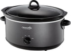 Crock-Pot Olla de cocción lenta manual de 7 cuartos de galón, tamaño familiar que sirve a más de 8 personas y se adapta a asados de 6 libras, gres extraíble con ajuste de calentamiento, apto para lavavajillas para una fácil limpieza, carbón