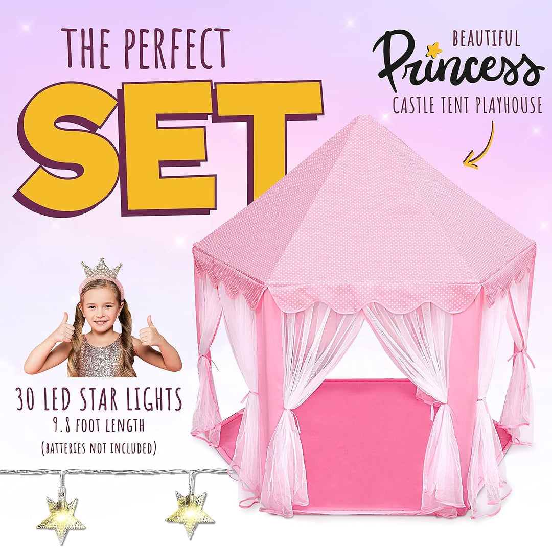 ORIAN Tienda de campaña Princess Castle Playhouse para niñas con lu...