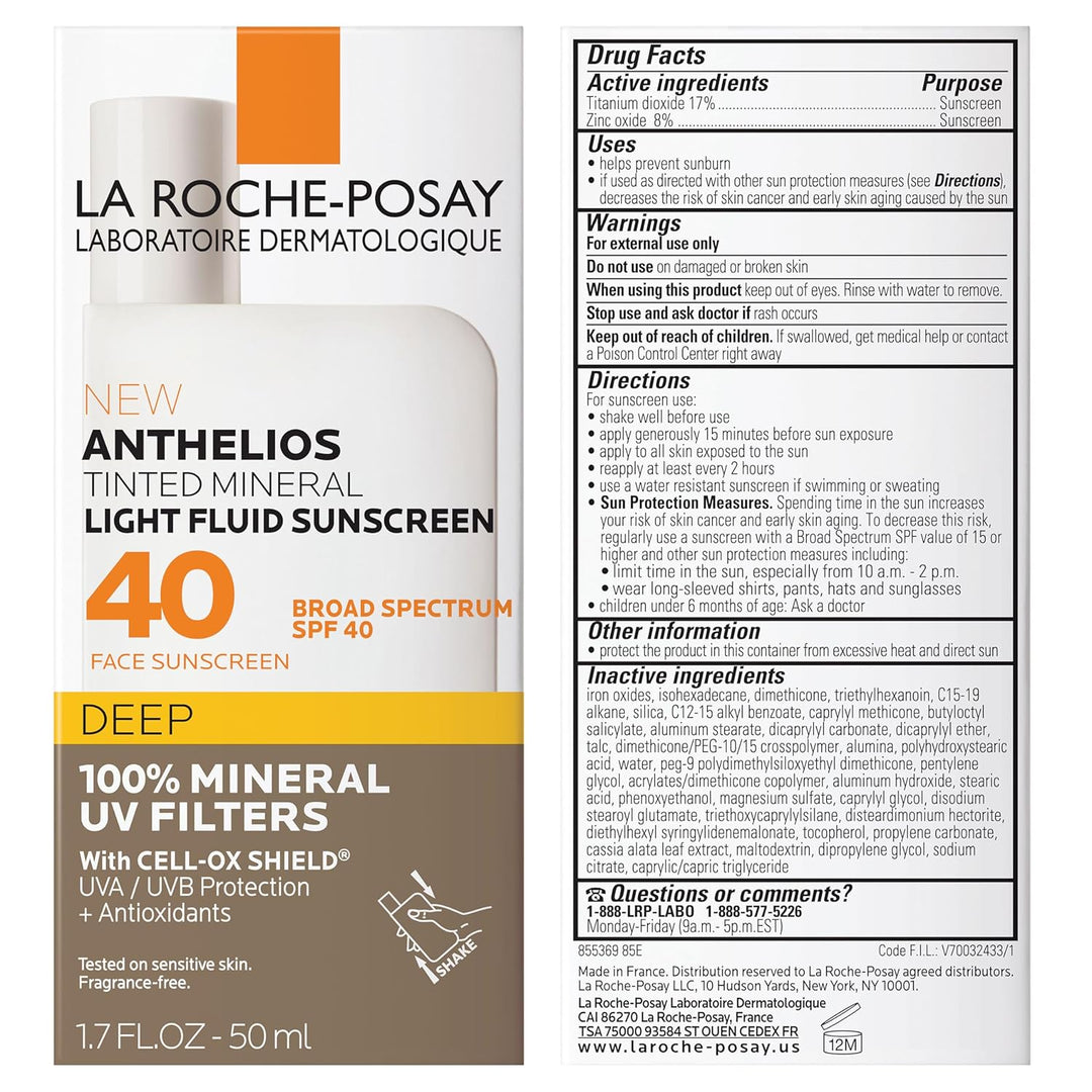 La Roche-Posay Anthelios Sunscreen SPF 40, Ultra-Light Fluid Broad...
