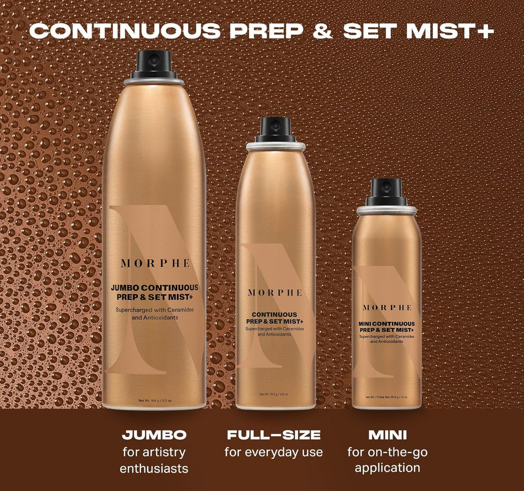 Spray de ajuste Morphe Mini Continuous Prep &amp; Set - Spray hidra...