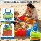 Kit de Construcción de Castillo de Arena, Caja de Arena Portátil con Paredes de Castillo Gigantes
