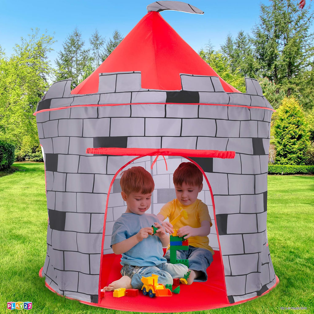 Play22 Tienda de Juego para Niños Castillo de Caballero - Tienda Portátil Emergente - Plegable en Bolsa de Transporte - Juego para Niños para Uso en Interiores y Exteriores - Casa de Juegos para Niños
