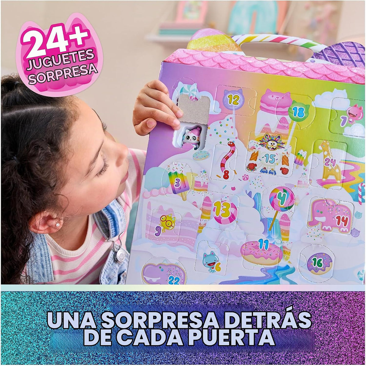 Calendario de Adviento de Gabby's Dollhouse: La Película 2025, Lindas Sorpresas de Invierno, 24 Juguetes Sorpresa con Figura de Gabby, Amigos Gatos y Accesorios, para Niños a Partir de 3 Años