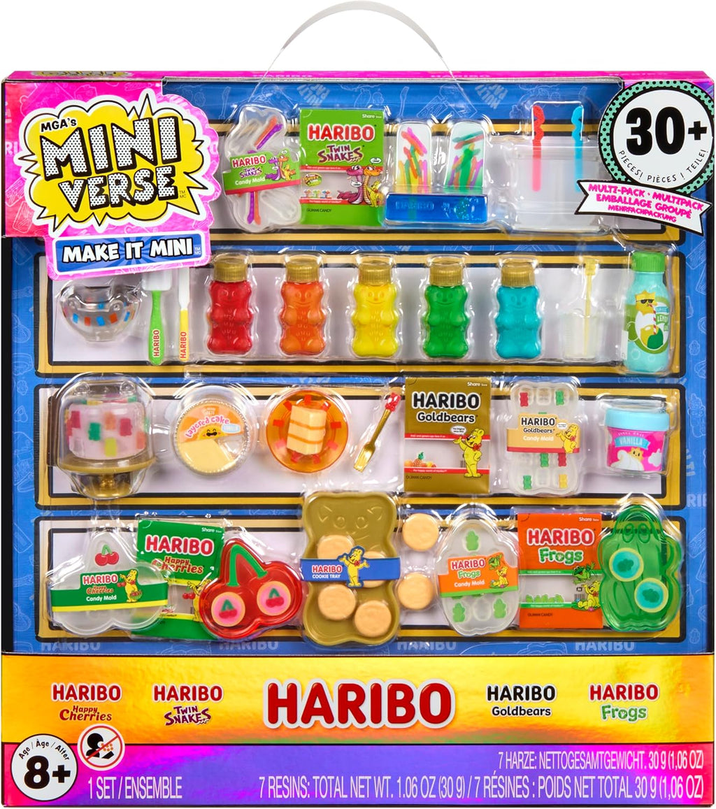 MGA's Miniverse Make It Mini HARIBO Multipack, bricolaje, juego de resina, pasatiempos, regalos, réplicas de alimentos, no comestibles, coleccionistas, 8+