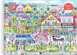 Galison Book Townscape - Rompecabezas de 1000 piezas de Michael Storrings con hermosas ilustraciones de un vecindario temático de libro