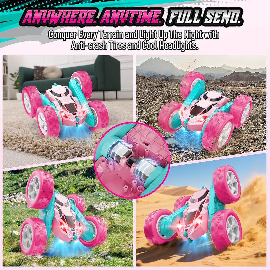 Hamdol Auto RC rosa para niñas de 6 años en adelante, vehículo de c...